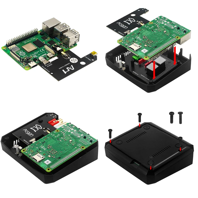 Аргон один корпус Raspberry Pi 4 модели B Nanosound ONE из алюминия + Hi-Fi DAC для поддержки MP3/WAV/Bluetooth/Volumio включено.