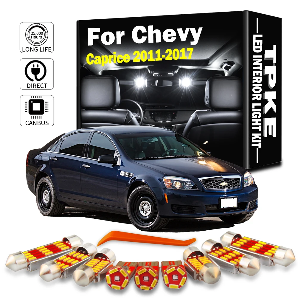 

TPKE 10 шт. для Chevrolet Chevy Caprice 2011, 2012, 2013, 2014, 2015, 2016, 2017, светодиодная внутренняя карта, купольсветильник, комплект автомобильных светодиодных ламп ...