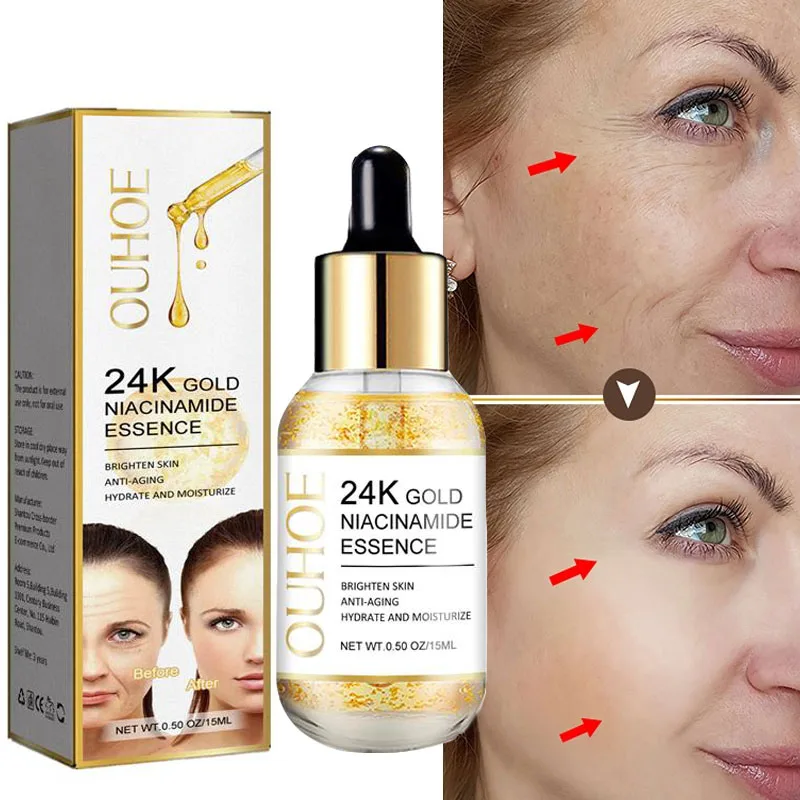 

24K Gold Anti Aging Face Serum Instant Wrinkle Remove Lifting Firming Fade Fine Lines Moisturize Repair Essence Korea Cosmetic