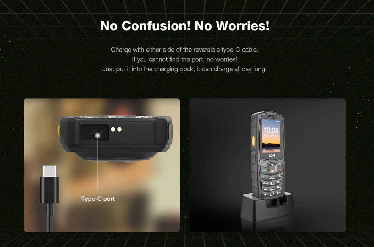 Мини-телефон Agm M6 Cpu T107 120 Гц 2 4 дюйма 4G кнопка вызова тройная защита 48 МБ ОЗУ 128 Мб