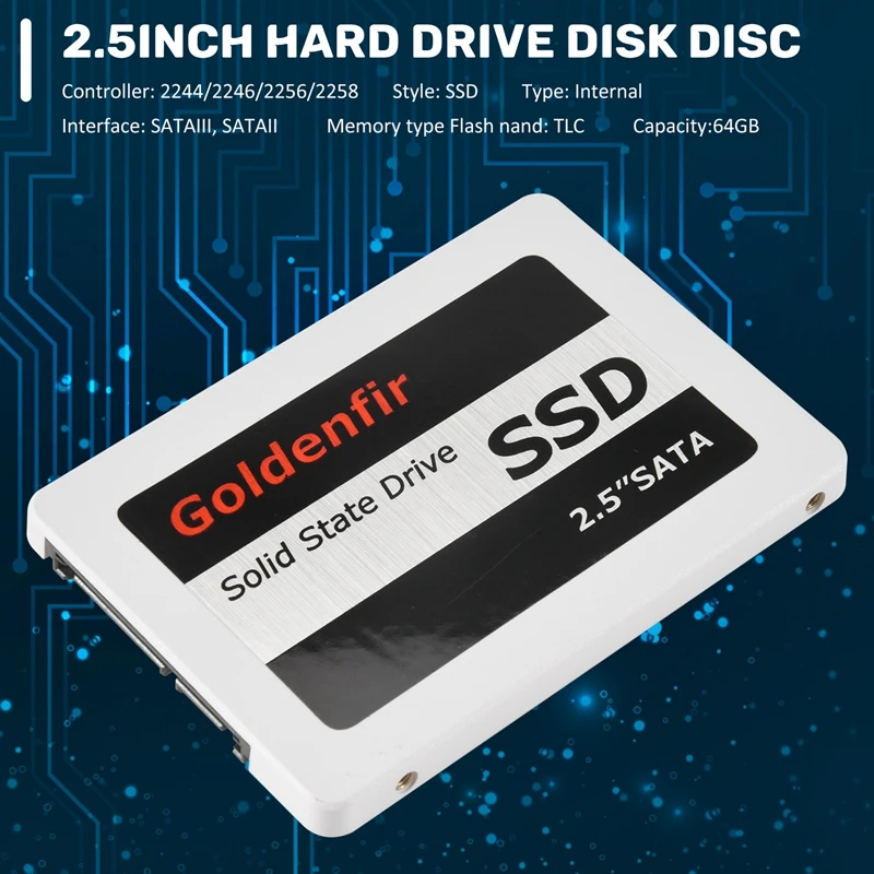 Goldenfir SSD 64 ГБ 2 5 жесткий диск твердотельные диски дюйма внутренний