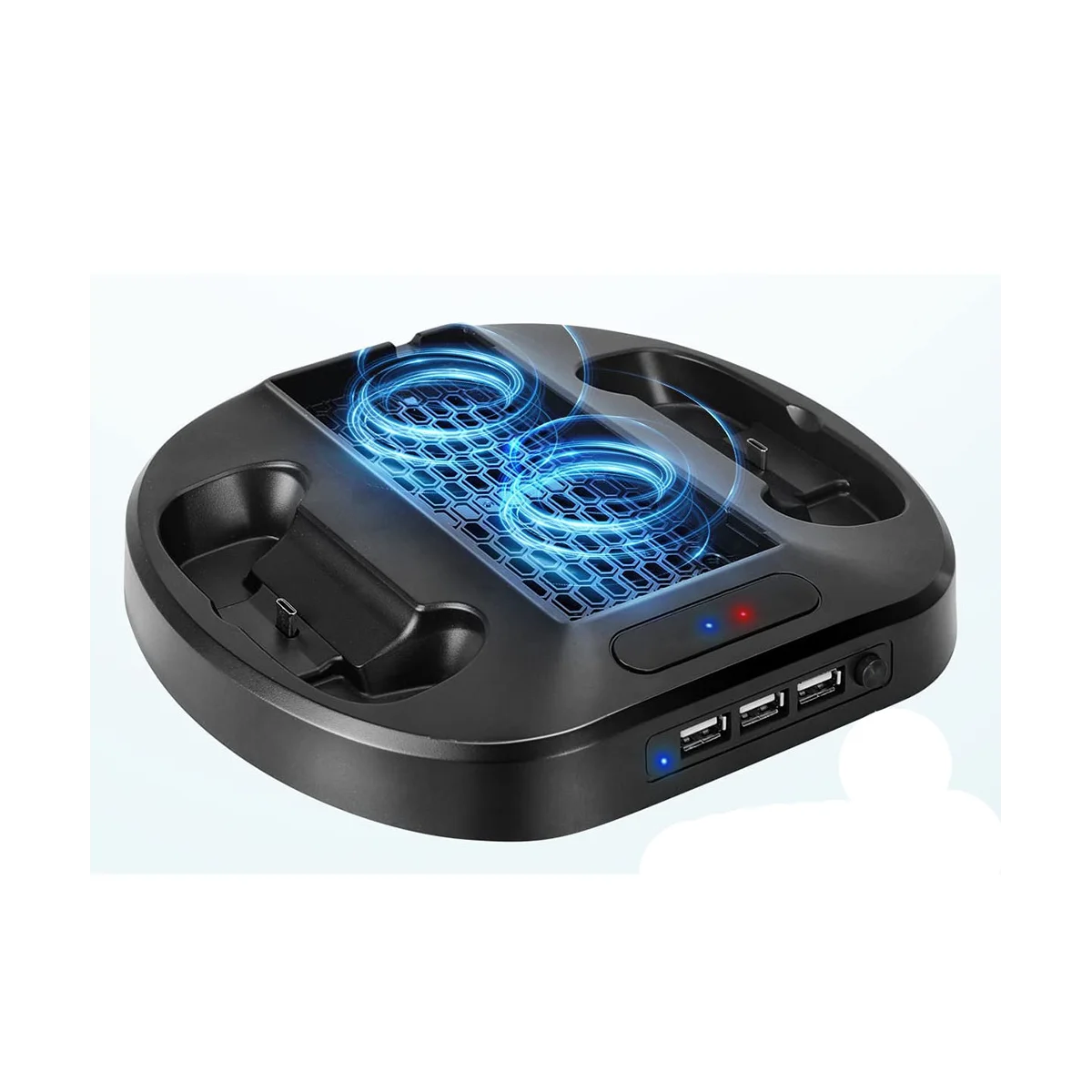 

Cooling Stand for Xbox Series S, Cooling Fan with Dual Controller Charger Ports, Charging Station Dock, 3 USB Ports