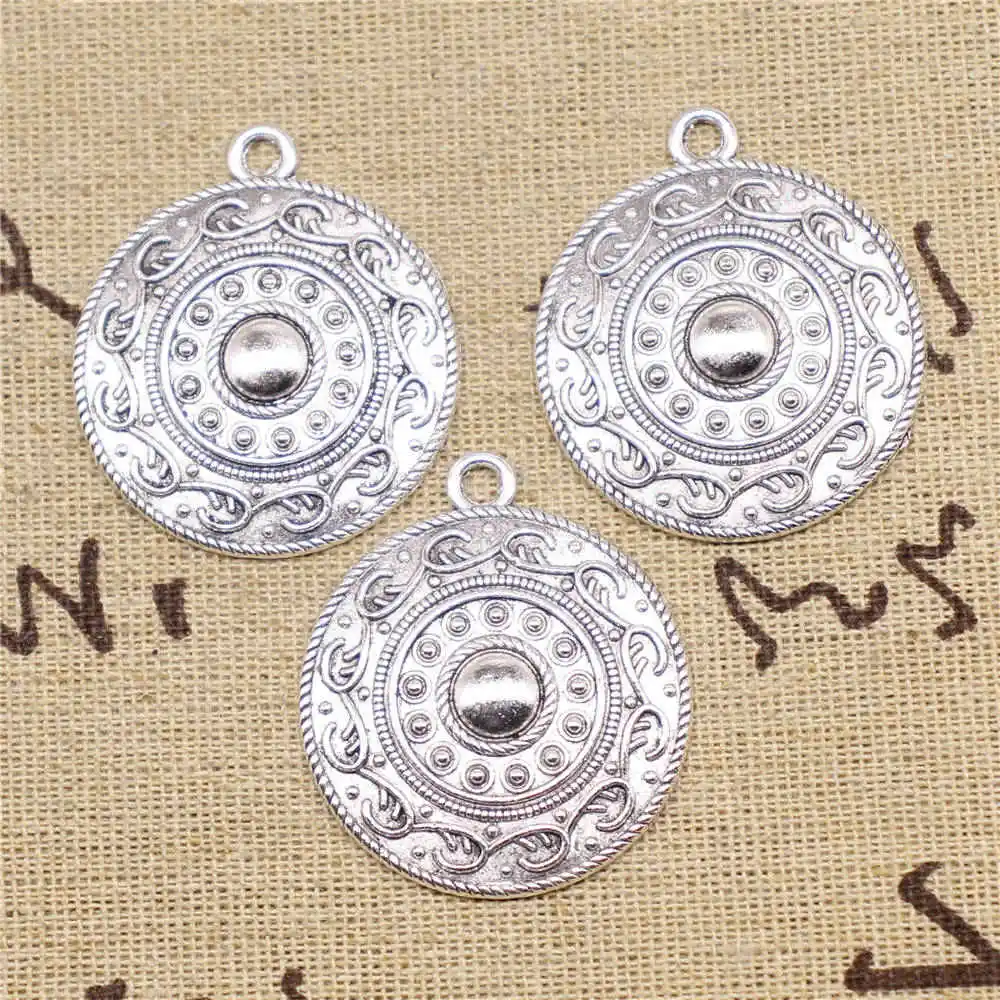 

Flower Piece Charms For Bracelets Pendant Diy Handmade Kids 47X33mm Antique Silver Color 2 Pieces