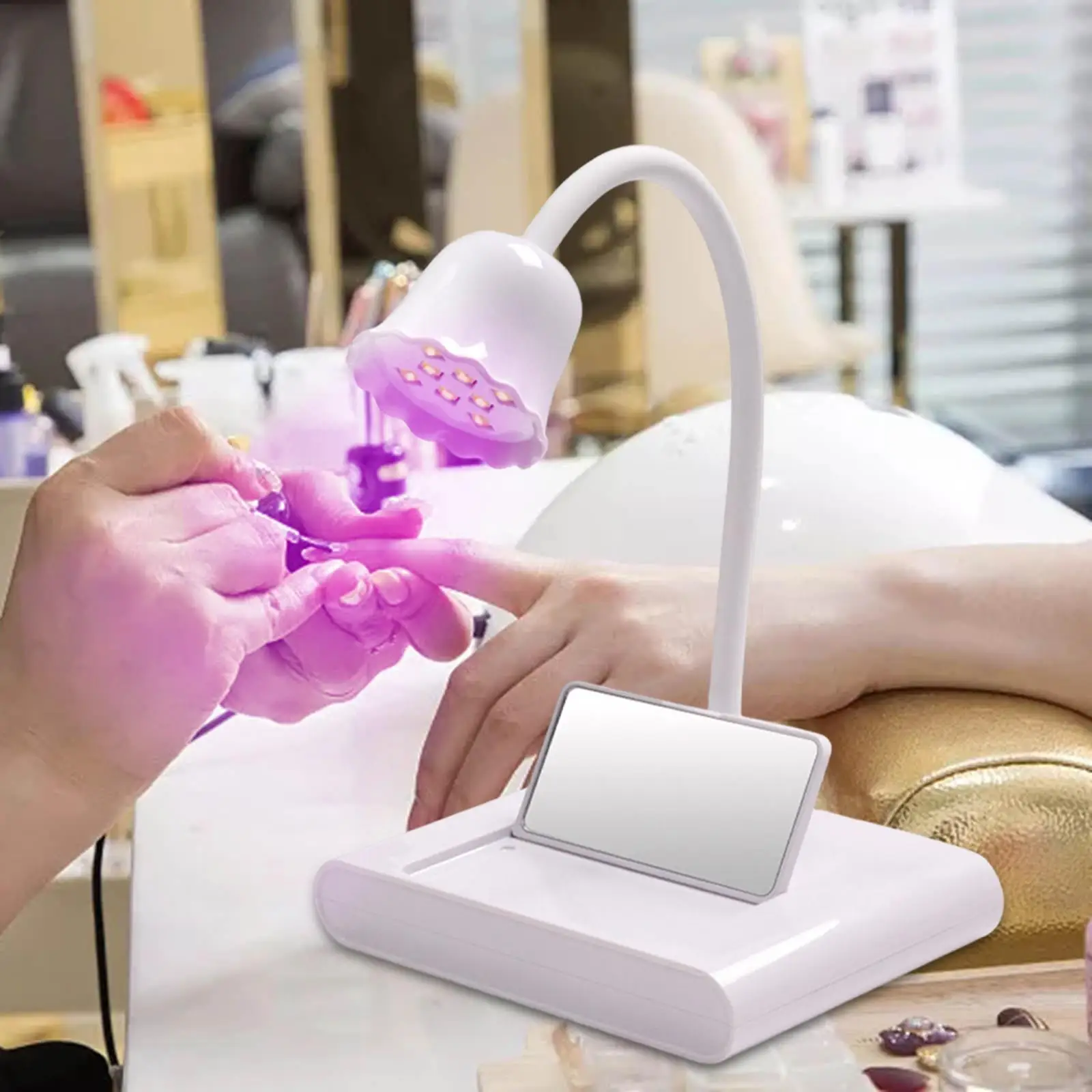 

LED Nail Lamp Rechargeable with 8Pcs LED Professional Flexible Nail Art Tools Portable 20W Nail Dryer Machine for Toenail Gel