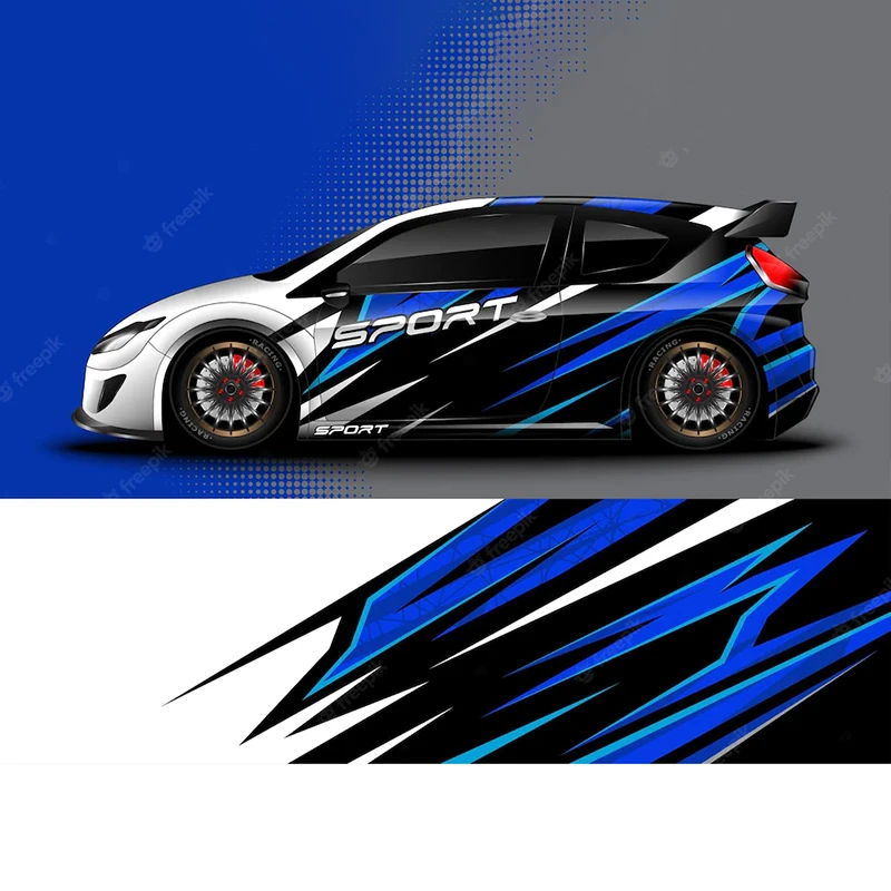 Автомобильная наклейка графическая виниловая пленка векторное изображение