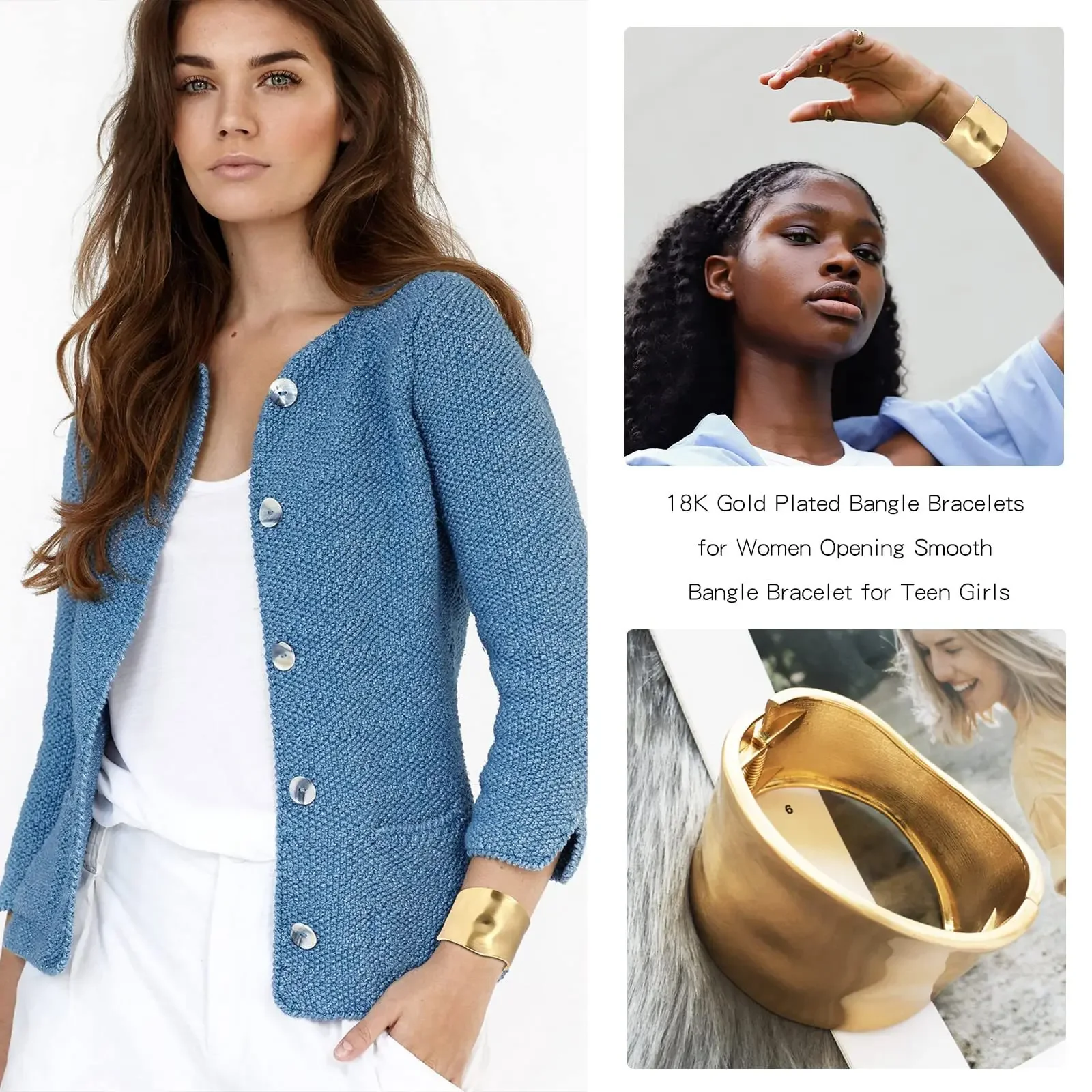 Женские открытые браслеты