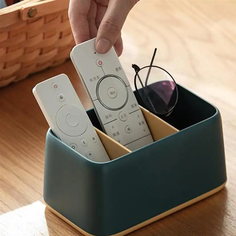 Desktop Remote Storage Box Multi-compartment Storage Container Sundries Grocery Storage Box Suitable for Home Office Desk