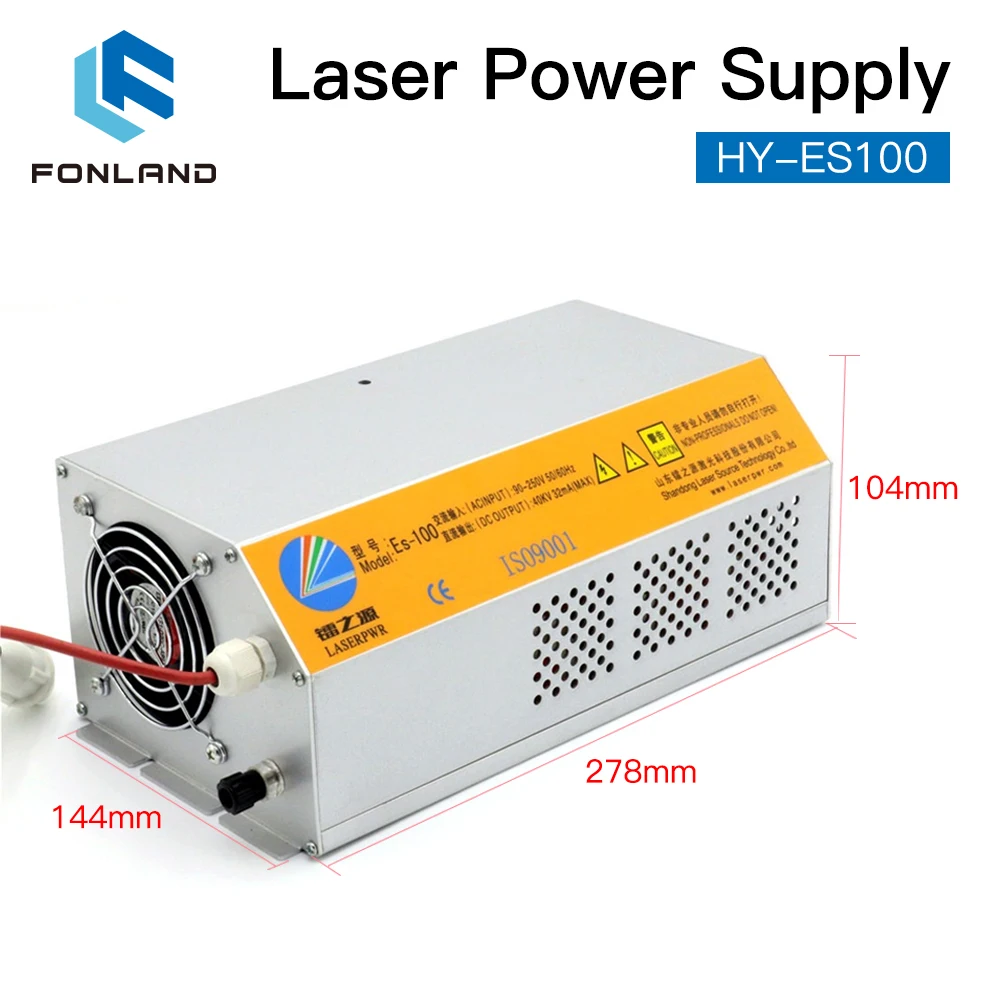 FONLAND 100-120W 100W HY-ES100 CO2 Laser Power Supply for CO2 Laser Engraving Cutting Machine ES Series enlarge