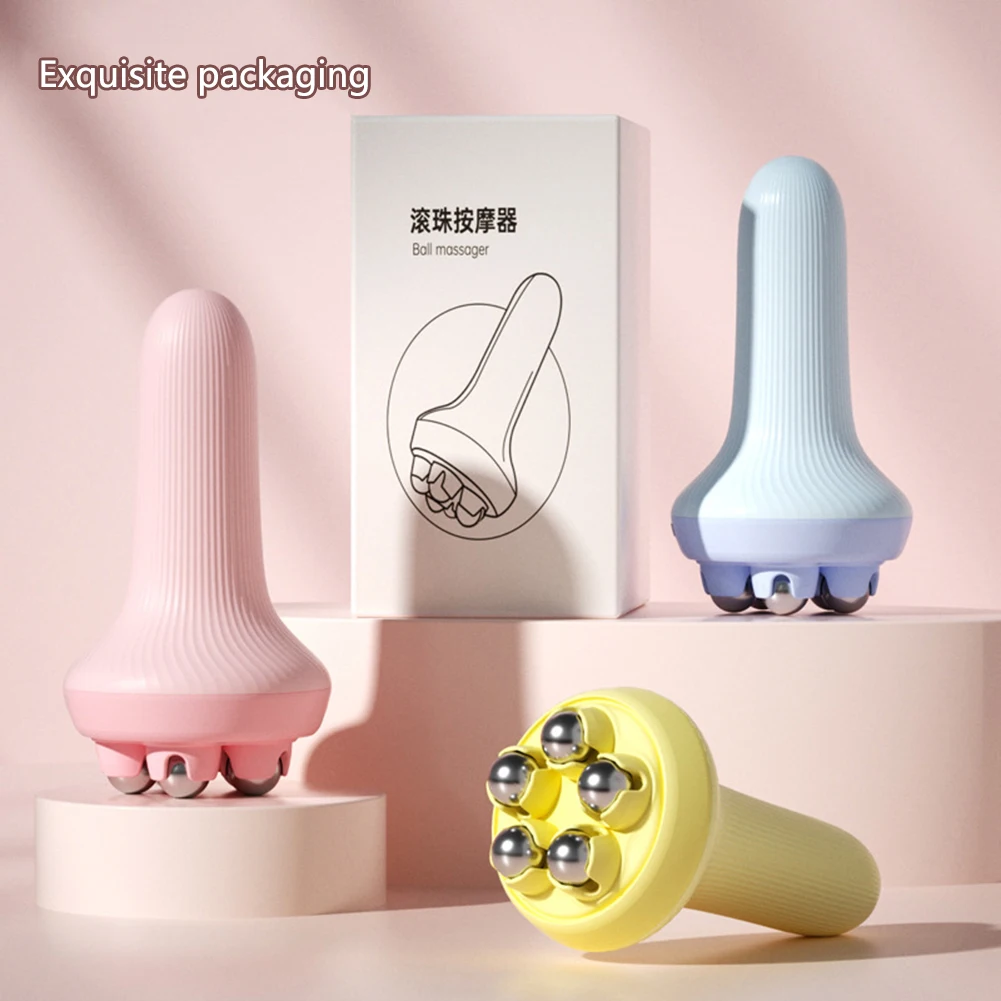 

5-Bead Massage Roller Multifunctional Relief Relax Massage Tool Rotatable Roller Ball﻿ Massager Antiskid Handle for Health Care