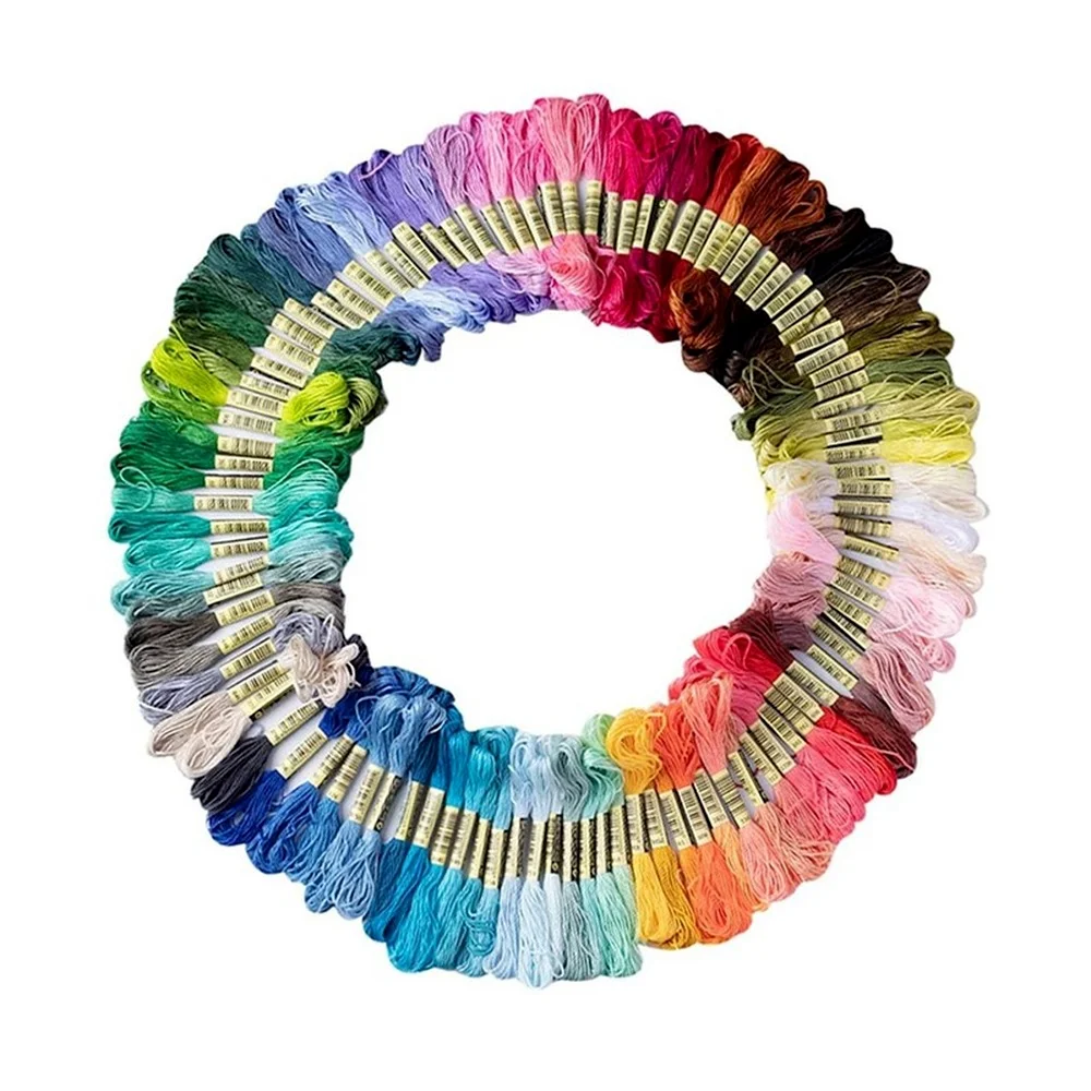 

Rainbow Embroidery Floss 200/150/100/50/25 Cross Stitch Polyester Threads Sewing Accessories Floss Kit DIY Sewing Tools