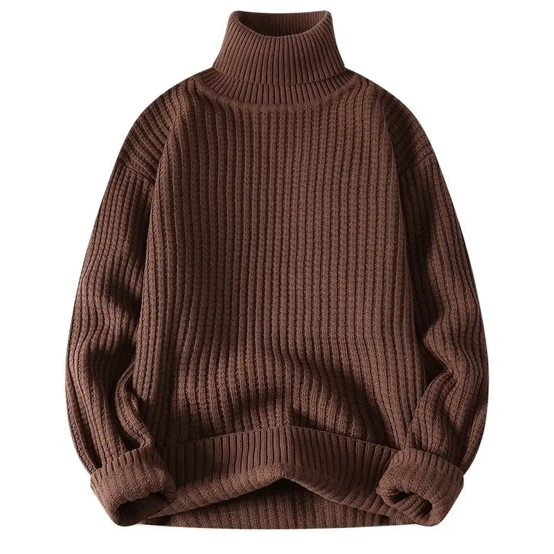 

Пуловеры, Повседневный свитер, вязаный пуловер, качественные вязаные свитера, теплые однотонные водолазки, зимние мужские высокие мужские осенние цвета