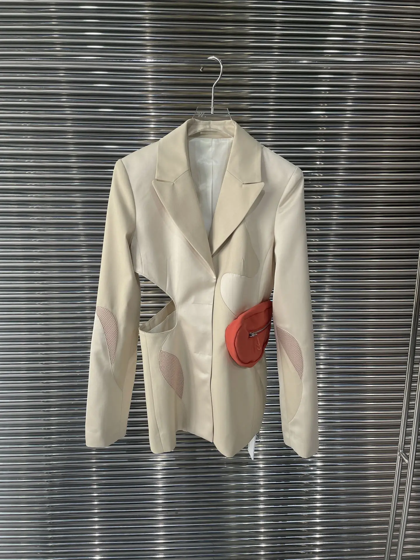 

Новинка весна-лето 2023, костюм с объемной сумкой с вырезами, свободные прямые брюки с широкими штанинами и высокой талией, комплект