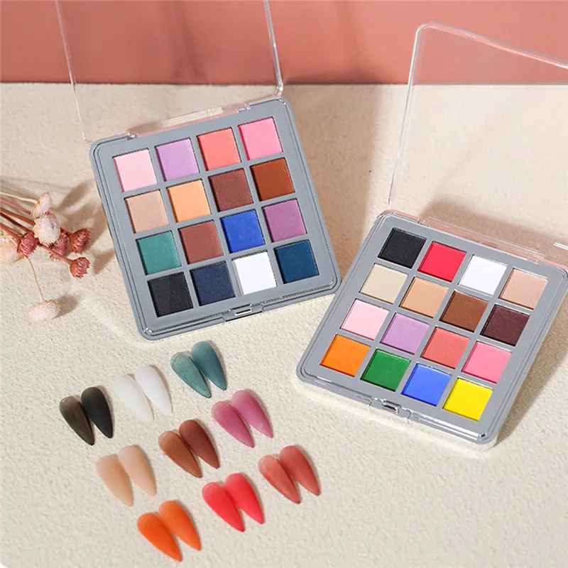 

Набор глиттеров для ногтей, 16 цветов, градиентный твердый порошок, пигментная пыль, рандовые Лаки, сделай сам, маникюр, дизайн ногтей, декоративные наконечники