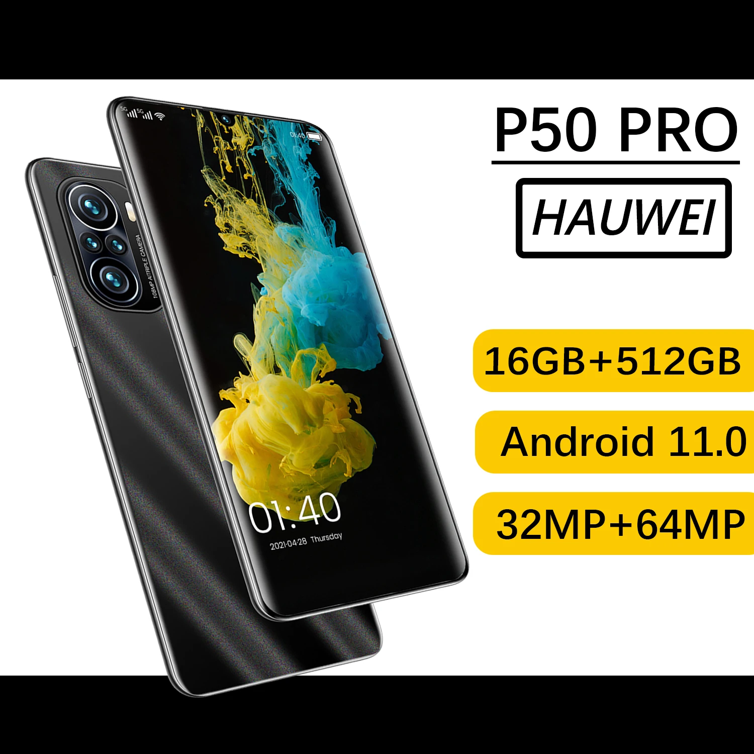 

[World premiere] P50 Pro huawei smartphone with 16GB+512GB large memory 7.0-inch screen has unlocked global version 5G smartphon