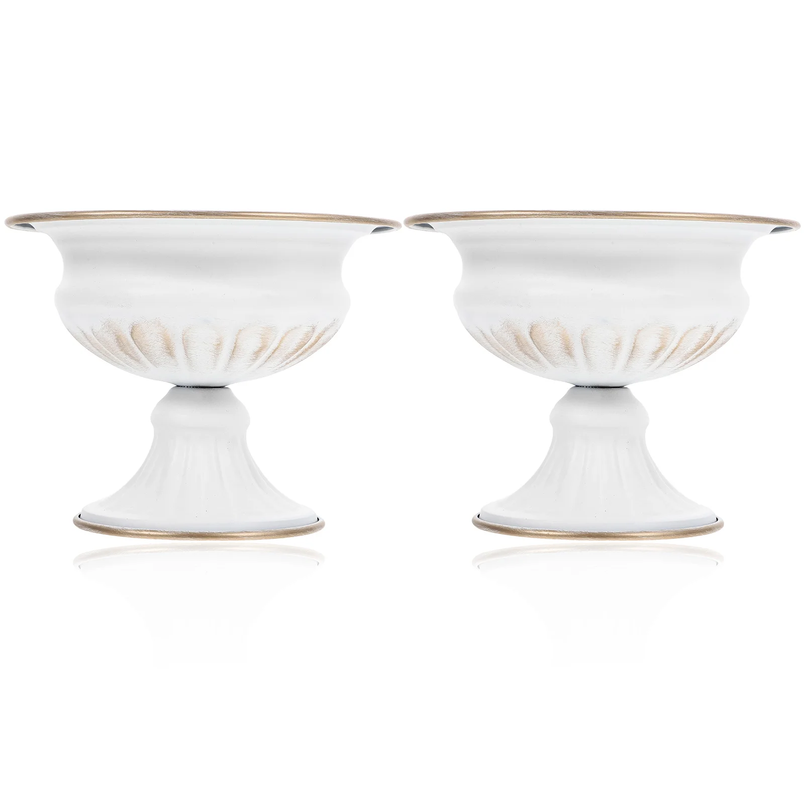 

2 Pcs Decorative Flower Vase Retro Decorate Table Iron Pot Metal Vases Flowers Office Desktop