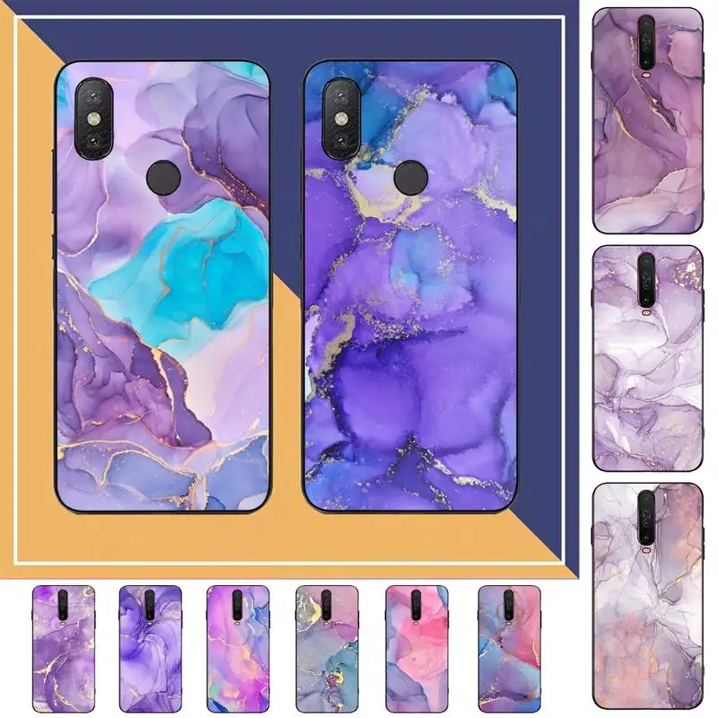 

Purple Marble Phone Case for Redmi Note 8 7 9 4 6 pro max T X 5A 3 10 lite pro