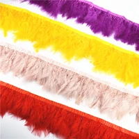 2meters colorful marabou feather trims fringe 6 8inch white black turkey feathers for clothes on tape crafts ribbon decoration