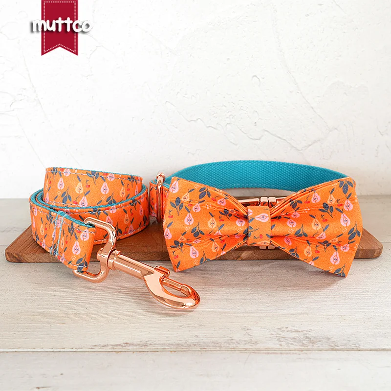 MUTTCO гравированный металлический ошейник с пряжкой для собак CHERRY PEAR