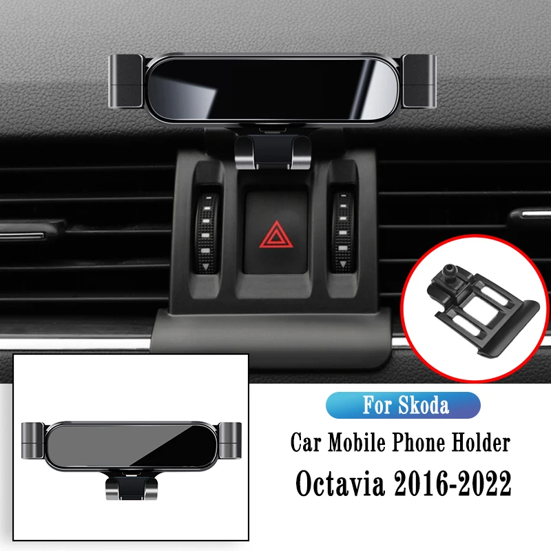 

Metal Car Holder For Skoda Octavia 2016-2022 Gravity Navigation Bracket GPS Stand Air Outlet Clip Rotatable Support Accessories