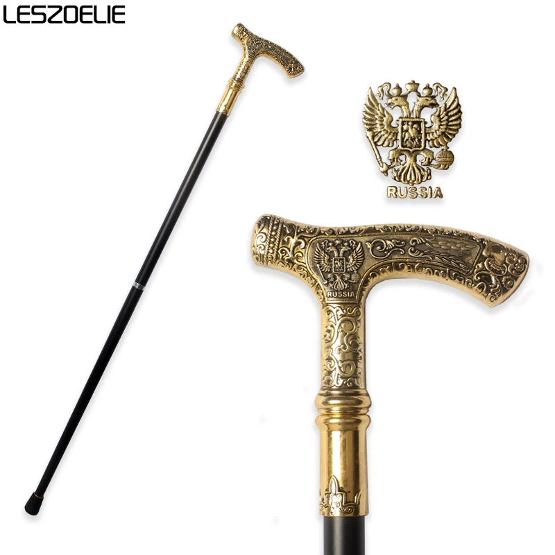 

For RUSSIA Gold Black Walking Stick Men Luxury Pattern Party Walking Canes Women Fashion Elegant Walking Stick Decorative Cane