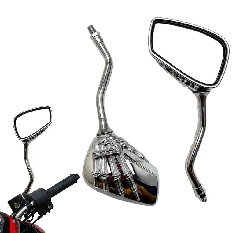 

Universal Bicycle Mirror Adjustable Rotatable Scooter Rearview Mirror With Skull Skeleton Claw Safe Bicycle Mirror Reflector For