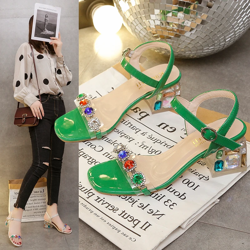 

Женские босоножки из коровьей кожи, с открытым носком, на высоком каблуке