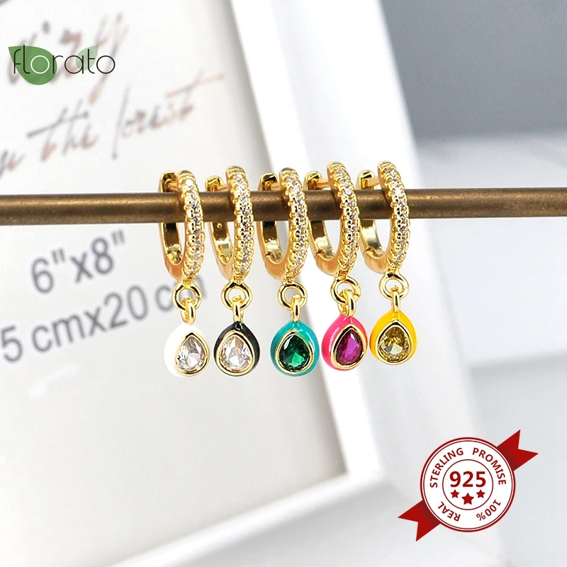 

Женские серьги-кольца из серебра 925 пробы, с бирюзовым кулоном