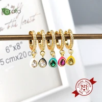 925 sterling silver needle turquoise pendant hoop earrings for women fashion wedding earrings premium luxury jewelry gifts