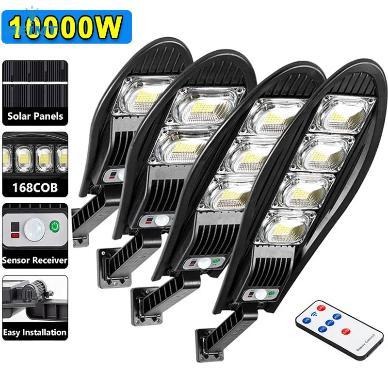 

168 LED Super Bright Outdoor Solar Lamp 3000mAh IP65 Waterproof Street Lights Motion Sensor Garden Yard Wall Light