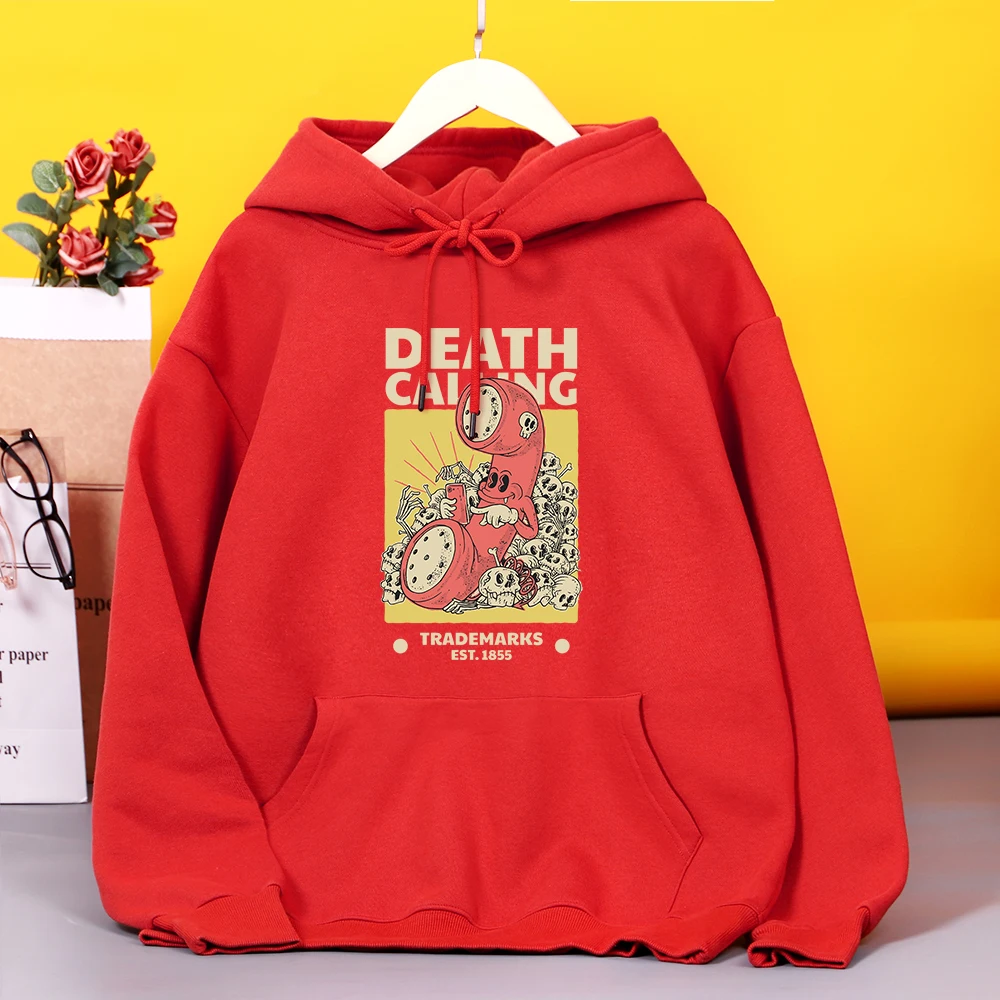 

dead calling est.1855 Print Women Hoodie Fashion Casual Hoody Loose Fleece Sweatshirt Comfortable Simplicity Sportswear Woman