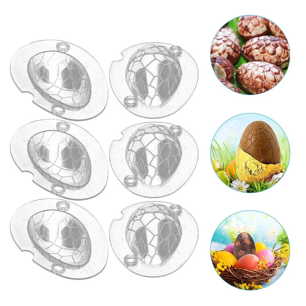 

3 Sets Egg-shaped Candy Mold Easter Egg Mold Egg Fondant Mold Egg Chocolate Making Mold Egg Chocolate DIY Mold