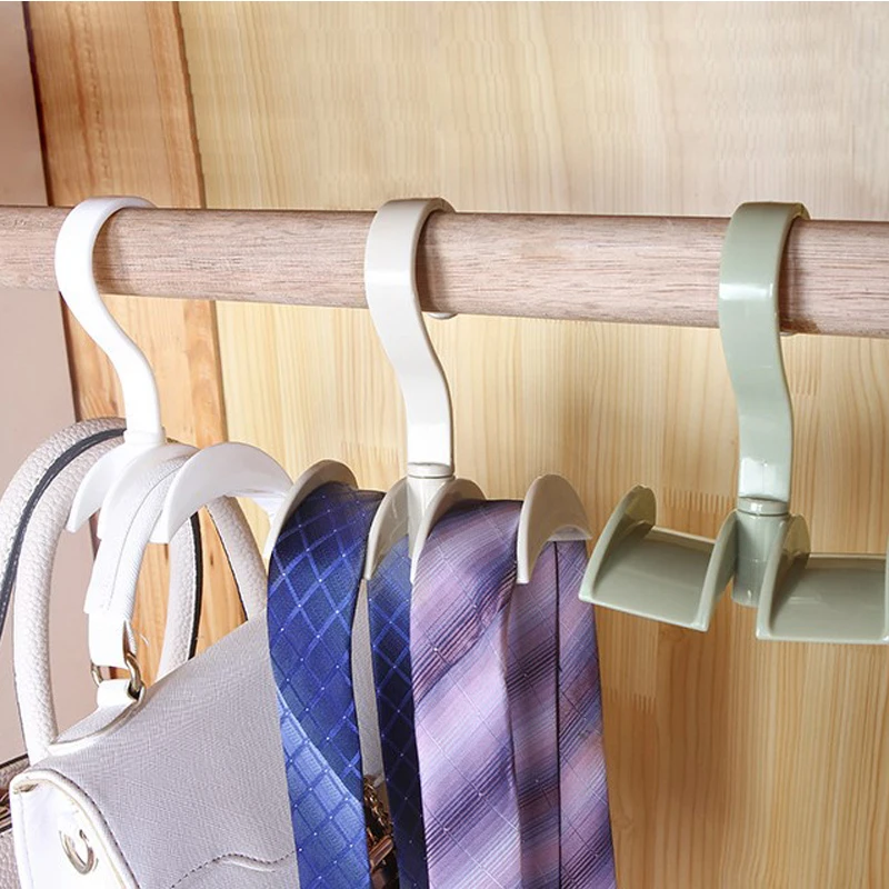 Multifunctional Rotatable Wardrobe Bag Rack Creative Necktie Shelf Hanging Rack Clothes Hook Closet Hanger Handbag Storage Hook images - 6