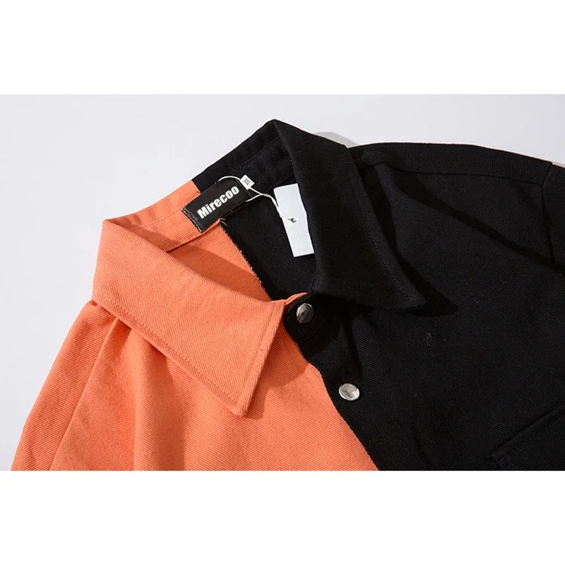 Притягательная Лоскутная куртка для мужчин мужская с ленточным карманом стиль