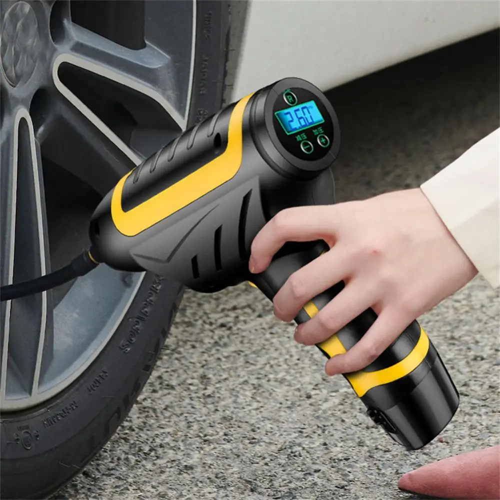 120W Rechargeable Car Air Compressor Wireless Inflatable Pump Portable Air Pump Car Tire Digital Air Pumps Removable Battery