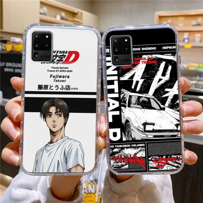 

Initial D Phone Case For Samsung Galaxy S10 S10e A70 Edge S22 S23 Plus Ultra Note10 Transparent Cove