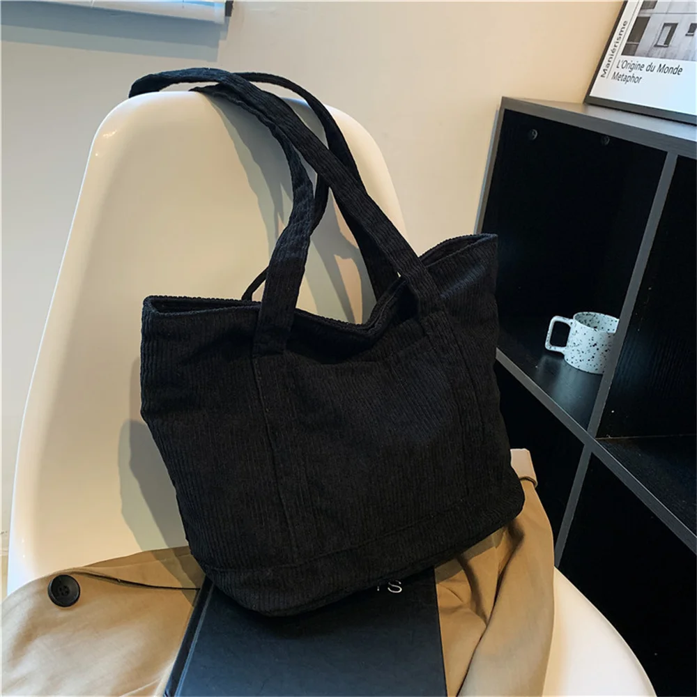 Vegan Corduroy Crossbody Bags Women Fashion Versatile Top Handle Underarm Shoulder Bags Vintage Hasp Buckle Ladies Handbags Domi