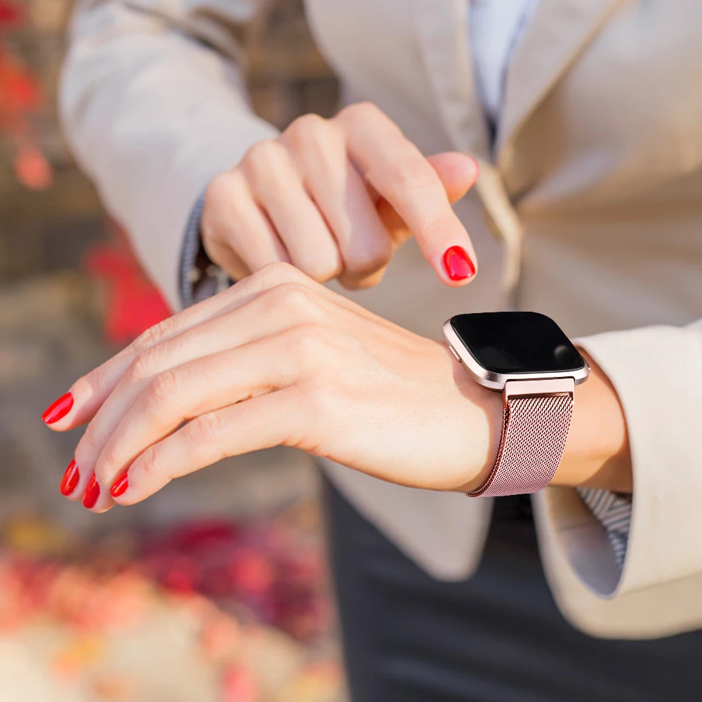 Strap For Fitbit Versa 3 2 Band Magnetic Metal Strap For Fitbit Versa 3 2 Lite Sense Band Smart Watchband Wristbands Replacement