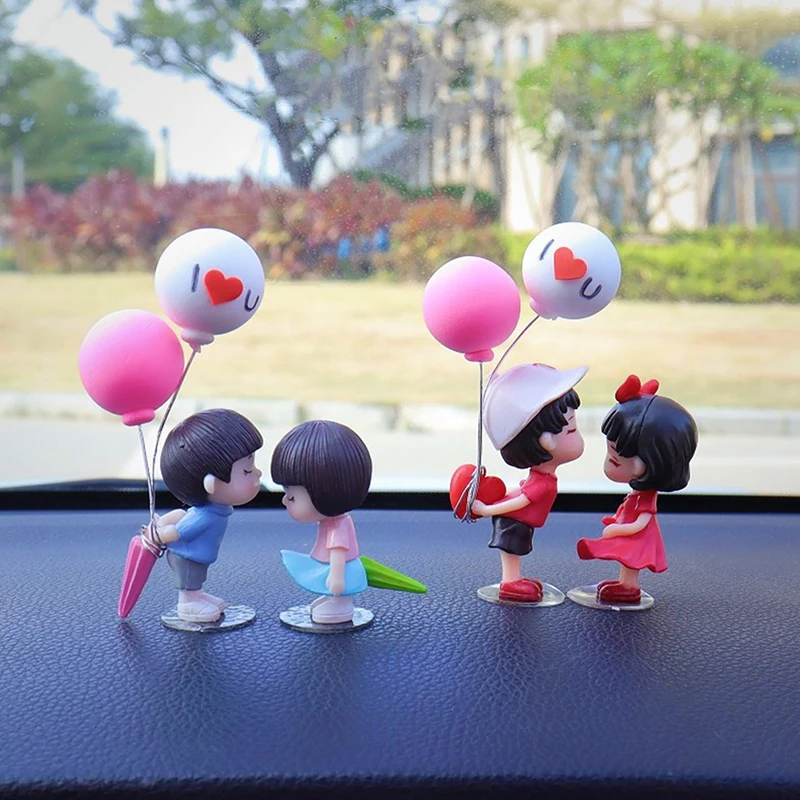 

Anime Couples For Car Ornament Model Cute Kiss Balloon Figure Auto Interior Decoration Dashboard Accessories Girl Gift