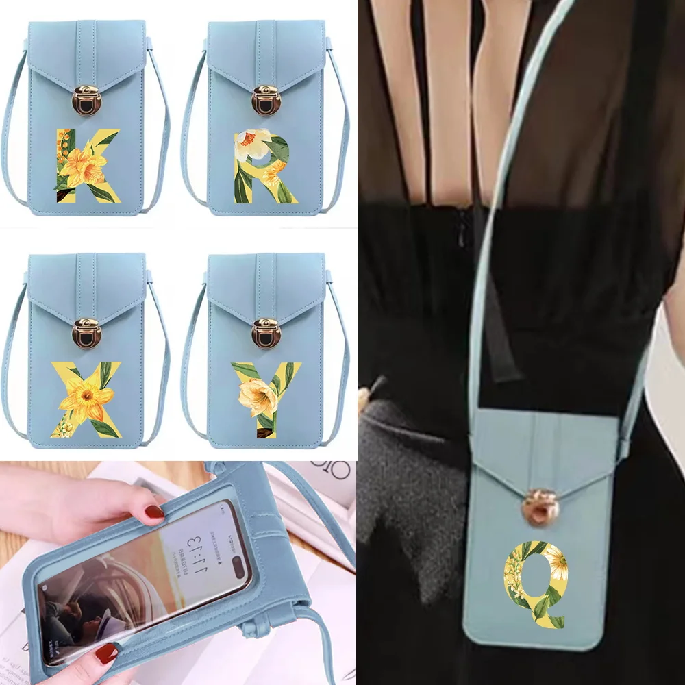 Купи Universal Mobile Phone Bag for Samsung/iPhone/Huawei Touch Screen Cell Cover Pouch Coin Purse Floral Letter Print Wallet Case за 269 рублей в магазине AliExpress