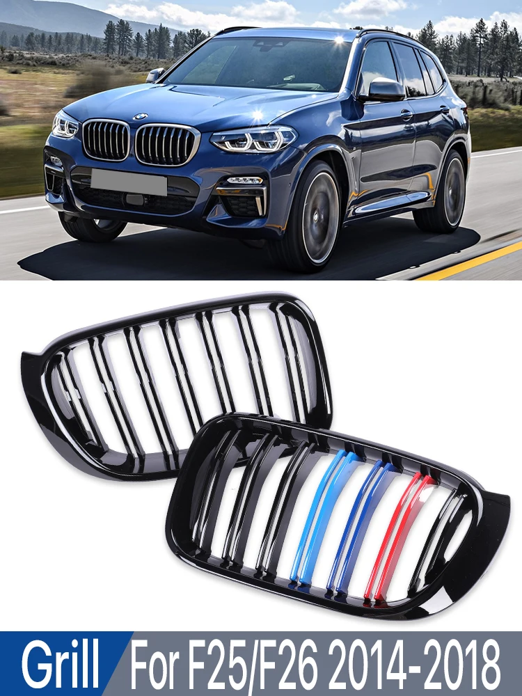 Сменный передний бампер Kindey с двойной рамкой из углеродного волокна для BMW X3 X4 Series