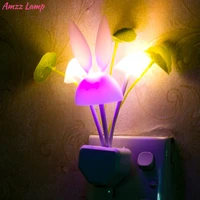 led rabbit night indoor wall mushroom light plug romantic colorful bulb bedside atomsphere lamp home illumination decoration