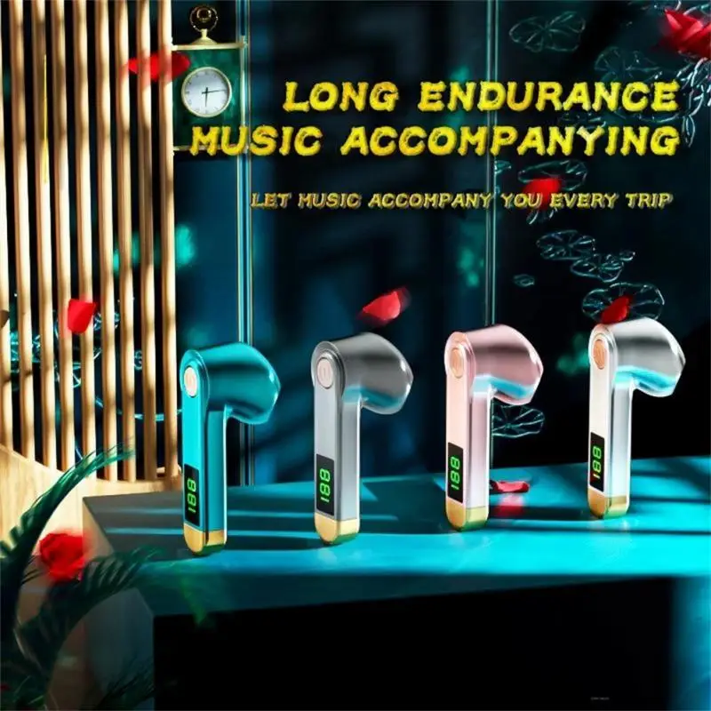 

H01 Business Earphone Bluetooth 5.2 Hands-Free Wireless Headphone Digital Display Button Control HiFi Bass Earbuds With Mic