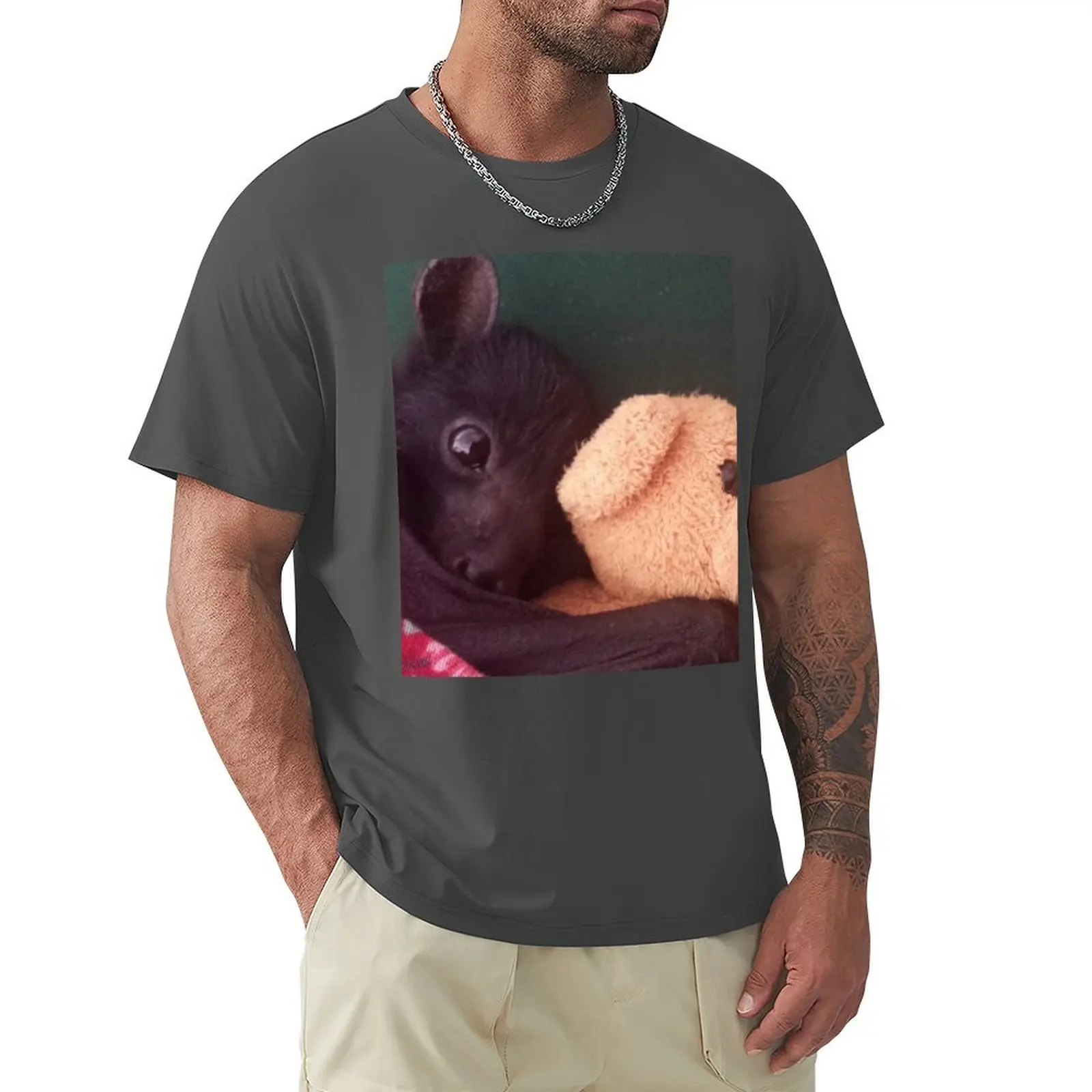 Эльгрия и ее плюшевый мишка. Футболка для мальчиков с животным принтом большая