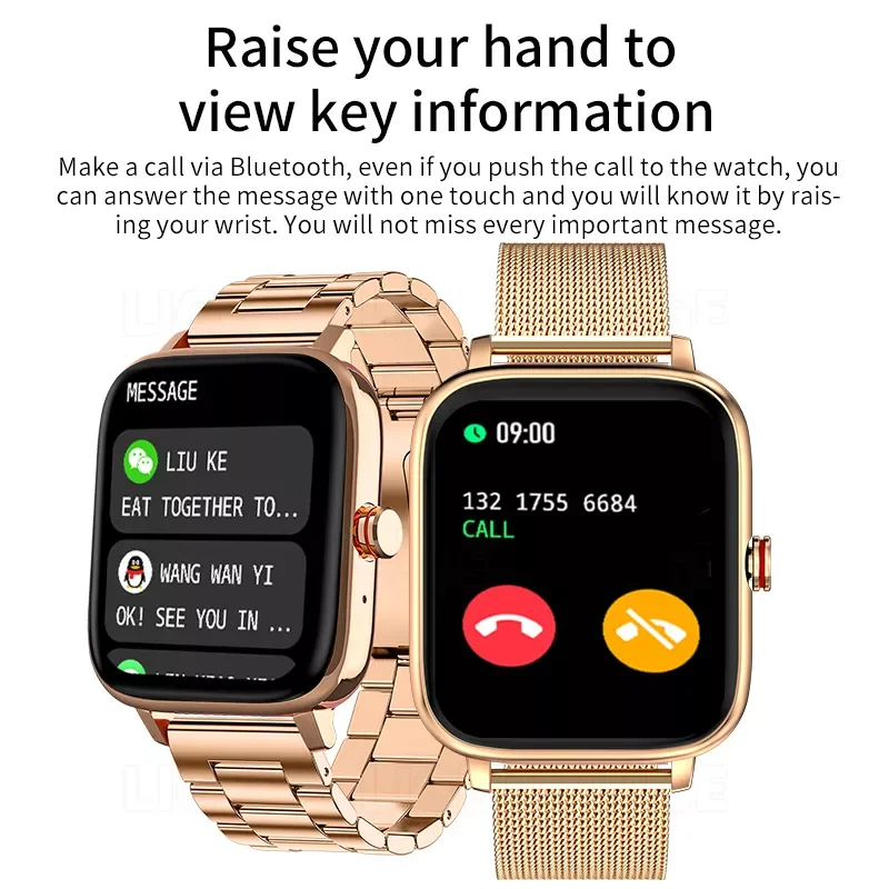 

LIGE Call Smart Watch Women Full Touch Smartwatch Waterproof Bluetooth Music Watches Men Custom Dial Smart Clock For Android IOS