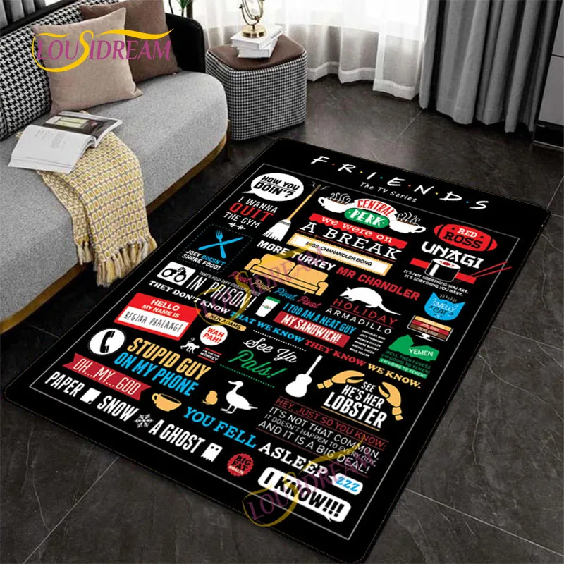 

Friends rugs soft home living room bathroom kitchen door mat Wood floor Office area floor mat non-slip carpet.