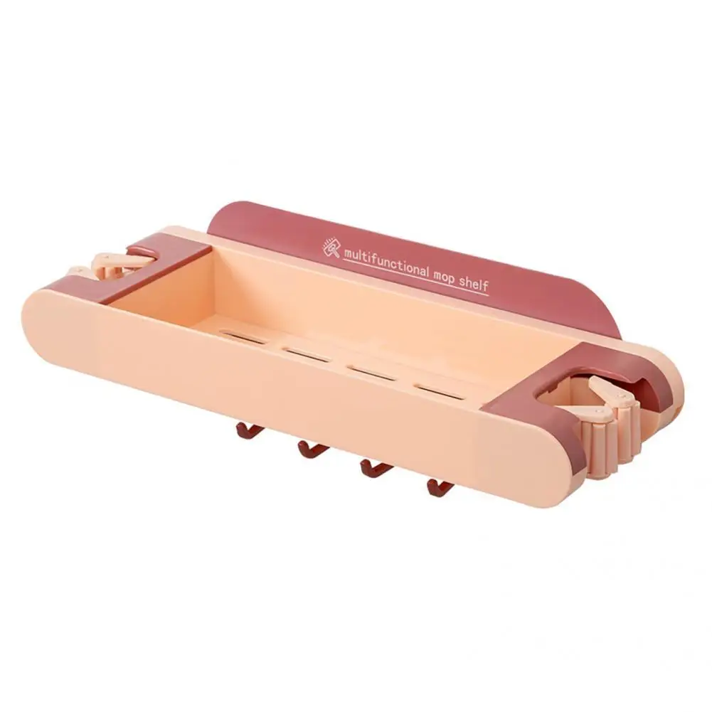 

Stylish Mop Holder Anti-slip Roller Design Plastic Multi-functional Bathroom Storage Holder Storage Rack Storage Holder