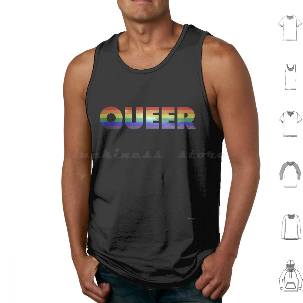 

Майка-безрукавка Queer с флагом, верхняя одежда для бисексуалов, гордость, радуга, банты, Вселенная, космос, галактика, разнообразные