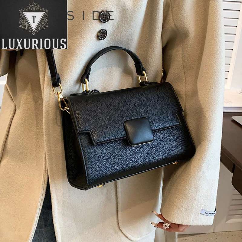 

Flap Solid Crossbody Bags for Women 2023 Latest Trend Designer Classic Shoulder Handbags with Short Handle Small