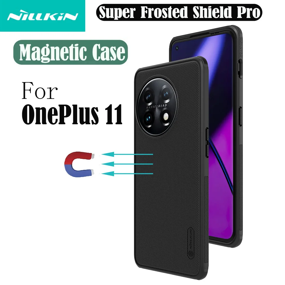 

For OnePlus 11 Case For MagSafe Nillkin Frosted Shield Pro TPU Frame Magnetic Case Shockproof Cover For One Plus 11 OnePlus11