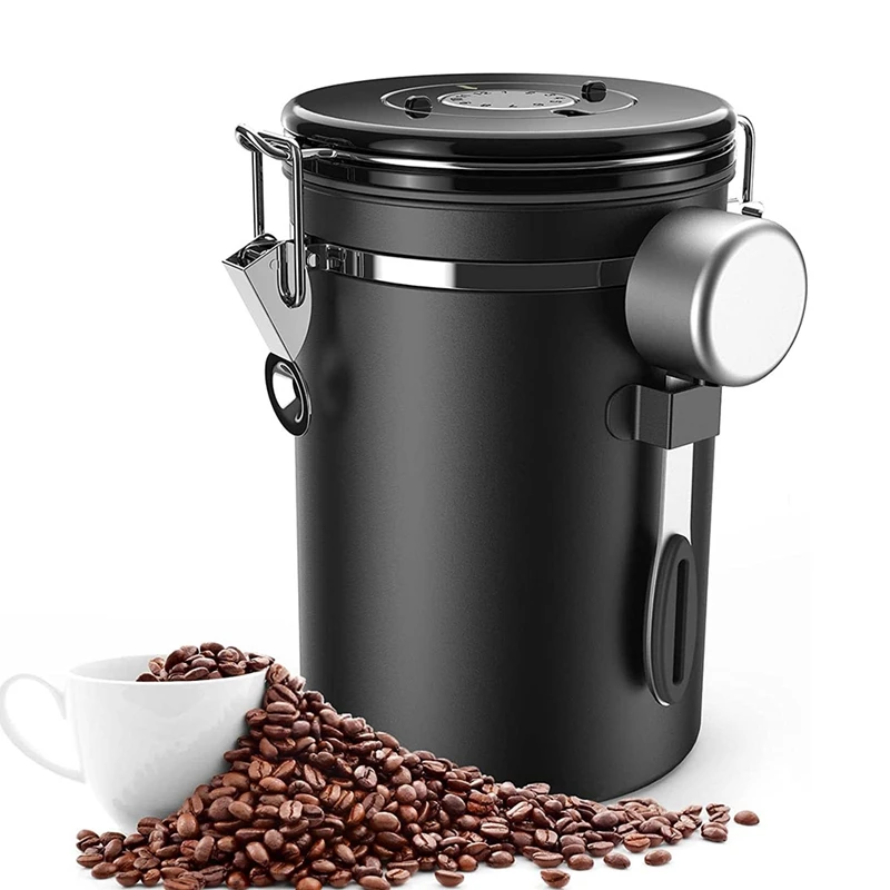 

Банка для кофе герметичная 500 г бобов, контейнер для бобов л, вакуумная кофейная коробка с ложкой для хранения кофейного порошка, чая, какао